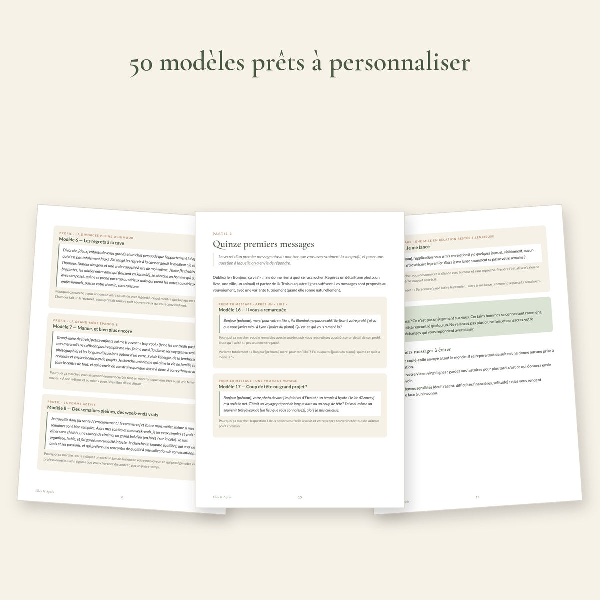 Aperçu des 50 modèles de profils et messages